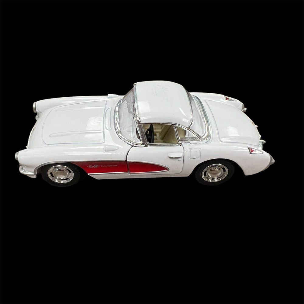 Kinsmart 1957 Chevrolet Corvette Chevy Diecast Car 1:34 White Pull Back -‎ 451